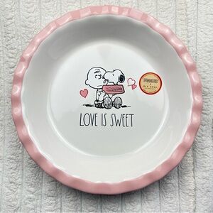 Rae Dunn Peanuts Snoopy Pink Pie Plate